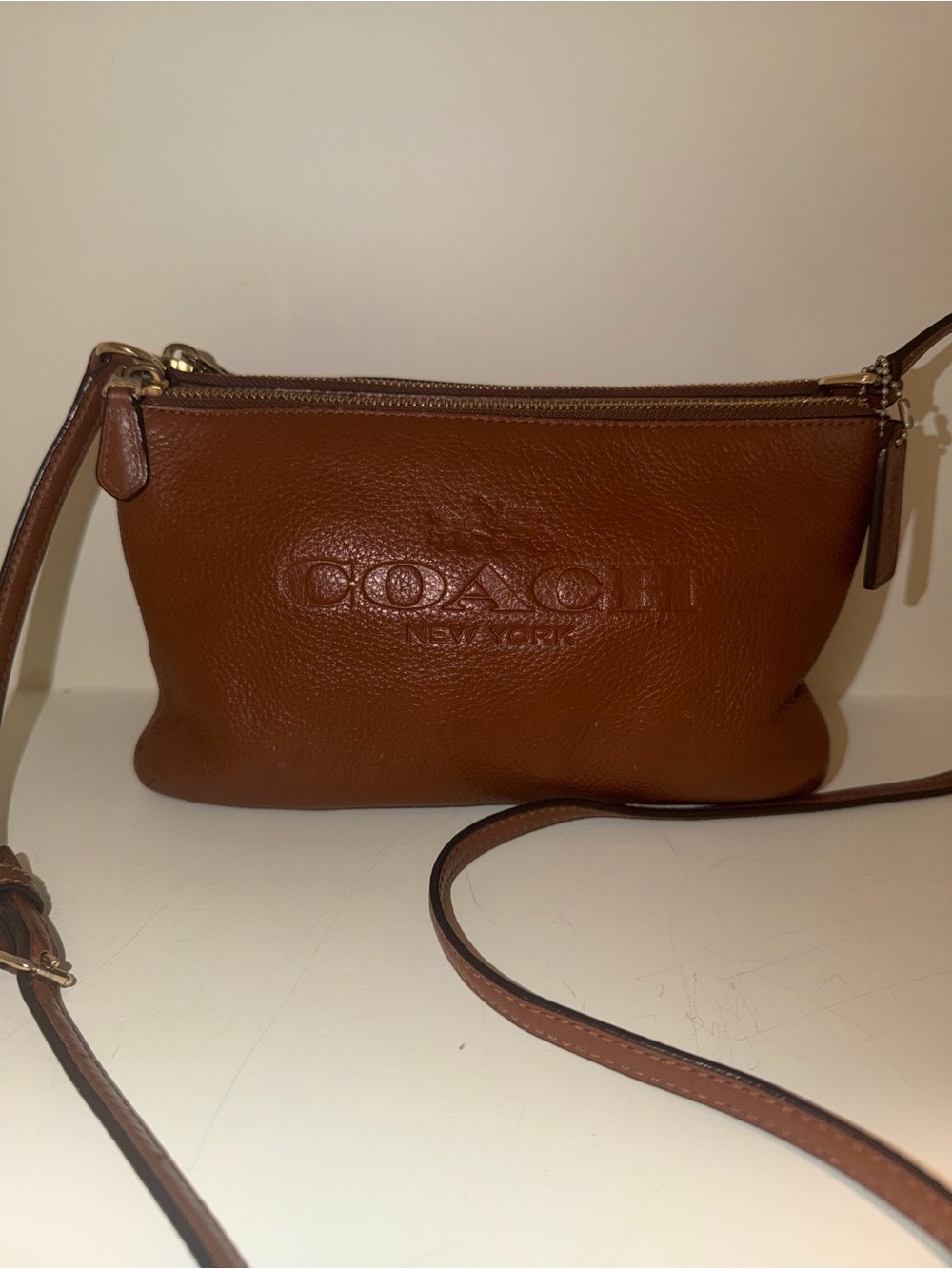 Coach Brown Pebbled Leather Crossbody
